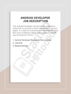 Android Developer job description
