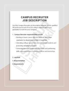 Campus Recruiter Job description