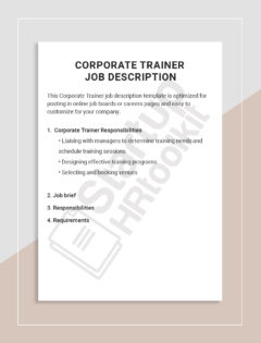 Corporate Trainer job description
