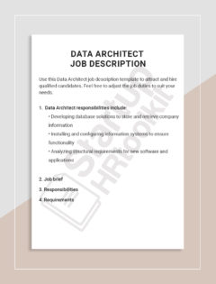 Data Architect job description