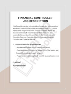 Financial Controller job description