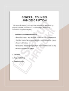 General Counsel Job description