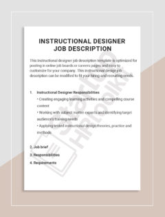 Instructional Designer job description