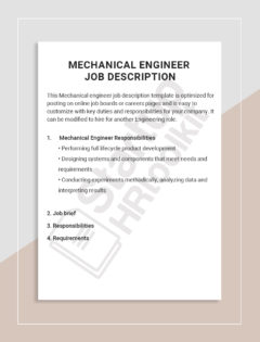 Mechanical Engineer job description