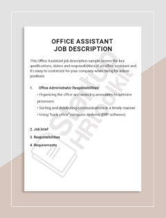 Office Assistant job description