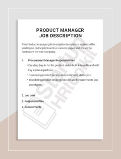 Product Manager job description