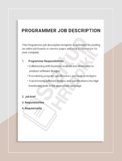 Programmer job description