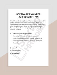 Software Engineer job description