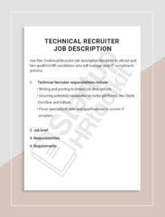 Technical Recruiter job description