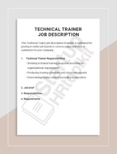 Technical Trainer job description