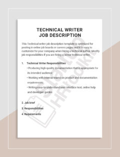 Technical Writer job description